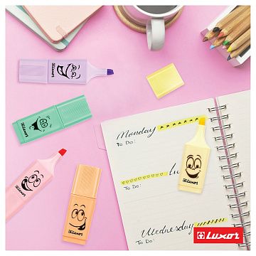 Текстовыделители Luxor 'Eyeliter Pastel' пастельный желтый, 1-4,5мм