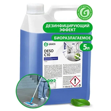 Средство моющее c дезинфицирующим эффектом 5 кг, GRASS DESO C10, концентрат, 125191