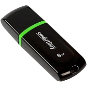 Флеш-диск 8 GB, SMARTBUY Paean, USB 2.0, черный, SB8GBPN-K