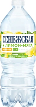 Вода Сенежская с соком лимон-мята негазированная, 1л x 6 шт