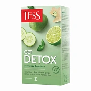 Чай Tess Get Detox зеленый с добавками, 1,5гх20шт/уп