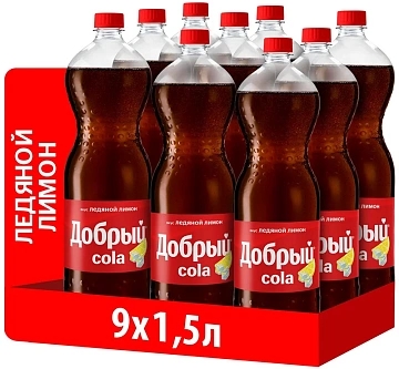 Напиток Добрый Cola Ледяной лимон газированный, 1.5л