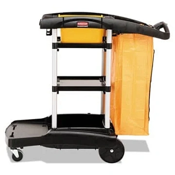 Тележка уборочная Rubbermaid 2х9л, с мешком 128л, FG9T7200BLA