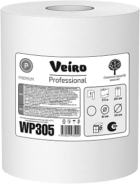 Бумажные полотенца Veiro Professional Basic К101, в рулоне, 180м, 1 слой, белые