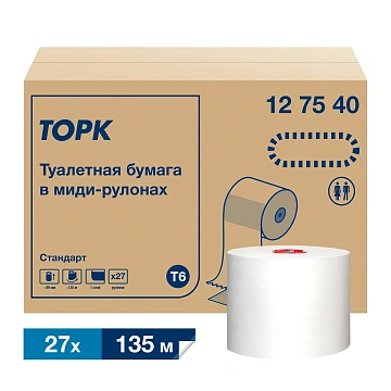Туалетная бумага Tellus (tork) Universal T6, 1 слой, 135м, белая, 127540