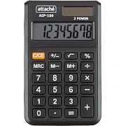 Калькулятор карманный Attache, AEP-100,8р,двойное питание, черн