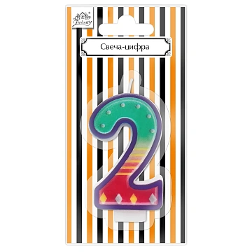 Свеча-цифра 2 Fiolento Friendly Birthday