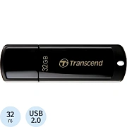 Флеш-диск 32 GB, TRANSCEND Jet Flash 350, USB 2.0, черный, TS32GJF350