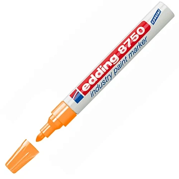 Маркер-краска лаковый (paint marker) EDDING '8750', БЕЛЫЙ, 2-4 мм, круглый наконечник, алюминиевый к