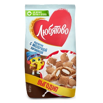 Подушечки Любятово с молочной начинкой, 500г