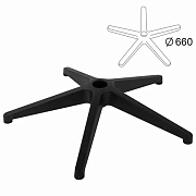 Пятилучие для кресла, нагрузка до 120 кг, диаметр 660 мм, пластиковое, черное, 533053