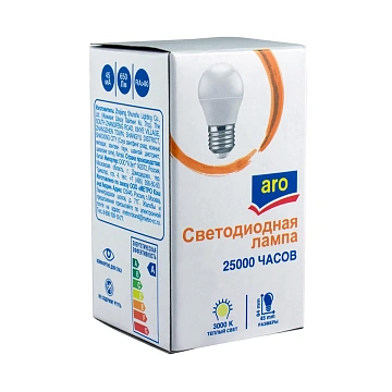 aro Лампа светодиодная E27 3000K Led 6Вт шар