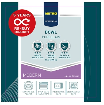 METRO PROFESSIONAL Салатник Modern квадратный 17.5см, 6шт