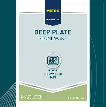 Тарелка Metro Professional Madleen Yellow 21см, суповая, 6шт/уп