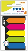 Клейкие закладки пластиковые Hopax Стрелка, 45х12мм, 5цветов по 25 листов, неоновые