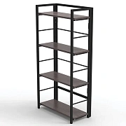 Стеллаж BRABIX 'Smart SH-005', 605х290х1193 мм, ЛОФТ, прямой, складной, металл/ЛДСП ясень, каркас че