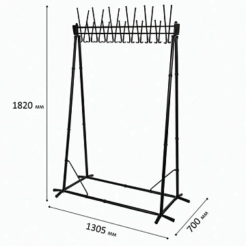 Вешалка напольная 'Алла', 1,82 м, 22 крючка, металл, черная