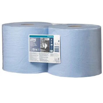 Протирочная бумага Tork Plus W1/W2, 130081, в рулоне, 119м, 3 слоя, голубая
