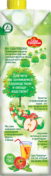 Сок яблочно-виноградный Сады Придонья осветленный восстановленный 2л