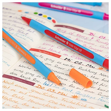 Набор шариковых ручек Schneider 'Slider Edge' 8шт., 08цв., 1,4мм, трехгран., пластиковый футляр