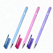 Ручка шариковая масляная BRAUBERG 'FRUITY Pastel', СИНЯЯ, soft-touch, узел 0,7 мм, линия письма 0,35 мм, 142958