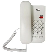 Телефон RITMIX RT-311 white, световая индикация звонка, тональный / импульсный режим, повтор, белый, 80002232