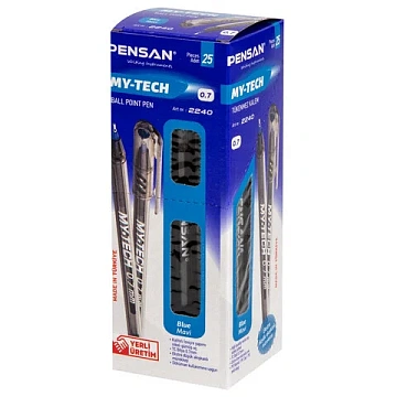 Ручка шариковая масляная PENSAN 'My-Tech', СИНЯЯ, игольчатый узел 0,7 мм, линия письма 0,35 мм, 2240
