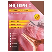 Обложки для переплета пластиковые Office Kit PKMA400180 коричневые, А4, 180 мкм, 100шт, Модерн