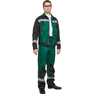 Костюм летний муж л21-КБР зел/чер(р.64-66) 170-176 (серия Л)