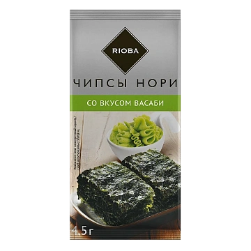 RIOBA Чипсы нори васаби, 4.5г x 4 шт