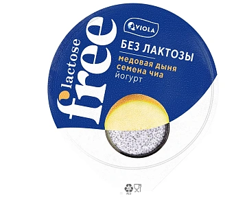 Йогурт Viola безлактозный Free дыня-семена чиа 2.7%, 180г