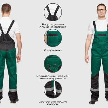 Костюм летний муж л21-КПК зел/чер(р.64-66) 182-188 (серия Л)