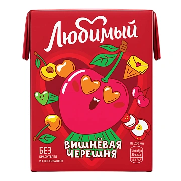 Напиток сокосодержащий Любимый Вишневая черешня, 200мл