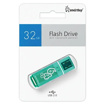 Флеш-диск 64 GB SMARTBUY Glossy USB 2.0, зеленый, SB64GBGS-G