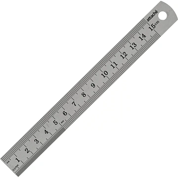 Линейка металлическая 15 см Attache