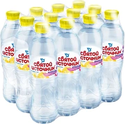 Вода Святой Источник питьевая негазированная со вкусом лимона, 500мл x 12 шт