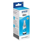 Чернила EPSON 664 (T6642) для СНПЧ Epson L100/L110/L200/L210/L300/L456/L550, голубые, ОРИГИНАЛЬНЫЕ,