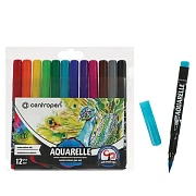 Маркеры-кисти акварельные 12 ЦВЕТОВ CENTROPEN 'Aquarelle', линия письма 1-9 мм, 8683/12ET, 6 8683 12