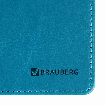 Планинг настольный недатированный (305x140 мм) BRAUBERG 'Rainbow', кожзам, 60 л., бирюзовый, 111700