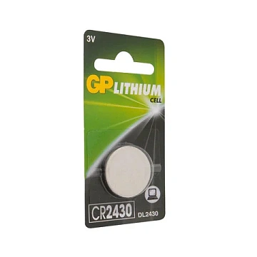 Батарейка литиевая GP Lithium CR2430 'таблетка, дисковая, кнопочная' 1 шт., блистер, CR2430-8C1