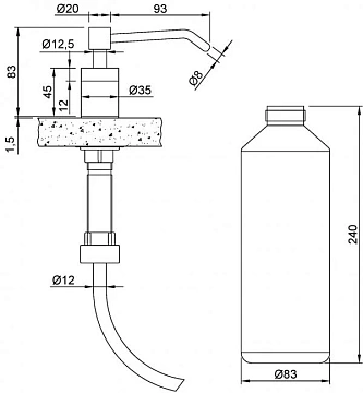 Дозатор для мыла Nofer 03102.S