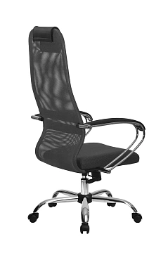 Кресло офисное Метта SU-B-8, ткань-сетка, темно-серая, крестовина хром