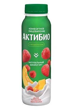 Йогурт питьевой Актибио дыня-клубника-земляника 1.5%, 260г