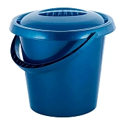 Ведро Spin&clean 10л, с крышкой, синее