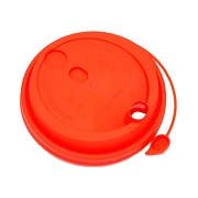 Крышка для одноразовых стаканов П Полимер d=80мм, красная, матовая, 50шт/уп