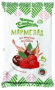 Мармелад Умные сладости Вишня без сахара, 200г