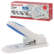 Степлер МОЩНЫЙ №24/6-23/15 BRAUBERG 'Heavy duty PRO', до 100 листов, эргономичный, серо-синий, 227661