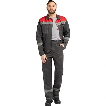 Костюм лет муж (куртка, бр) л20 сер/крас 88-92/158-164 (Арсенал-СП)