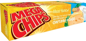 Чипсы-пластины Mega Chips картофельные со сметаной и сыром, 100г