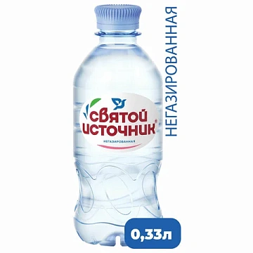 Вода питьевая Святой Источник без газа, 330мл х 12шт, ПЭТ